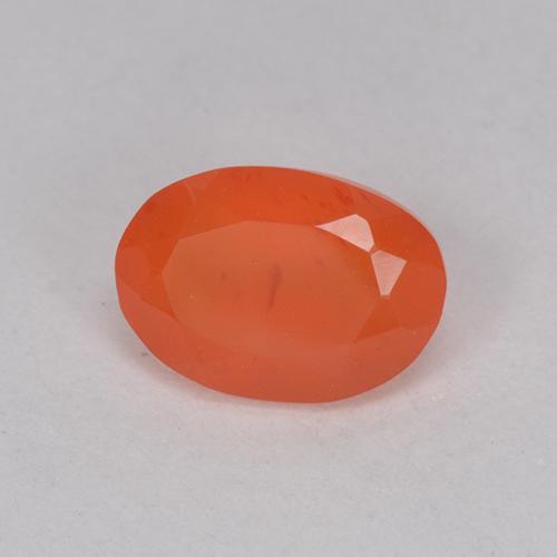 Cornaline Orange feu naturelle Coupe ovale, 0.70 ct, Translucide