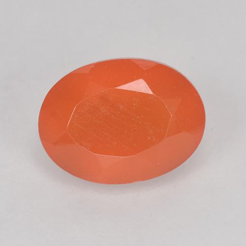 Cornaline Orange feu naturelle Coupe ovale, 1.29 ct, Translucide