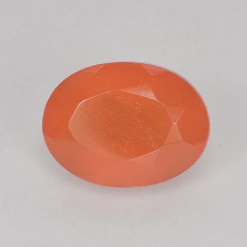 Cornaline Orange feu naturelle Coupe ovale, 1.29 ct, Translucide