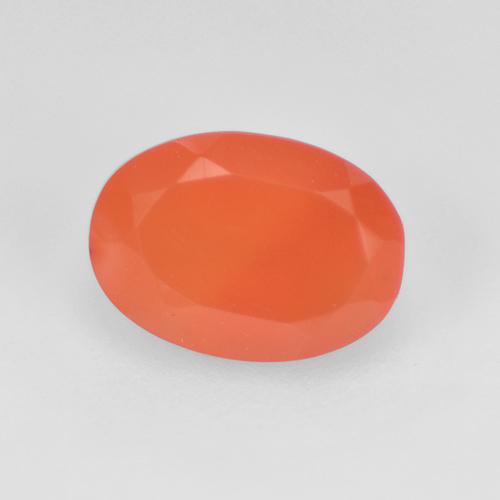 Cornaline orange naturelle coupe ovale, 0,70 ct, translucide