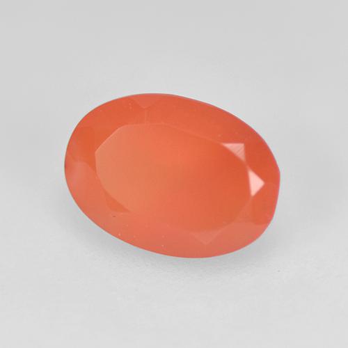 Cornaline orange naturelle coupe ovale, 0,70 ct, translucide