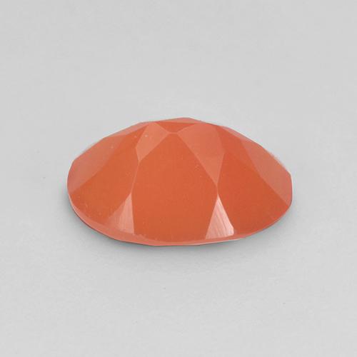 Cornaline orange naturelle coupe ovale, 0,70 ct, translucide