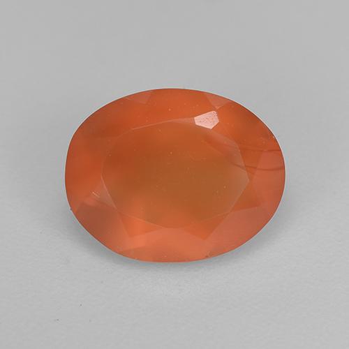 Cornaline orange naturelle coupe ovale, 1,51 ct, translucide