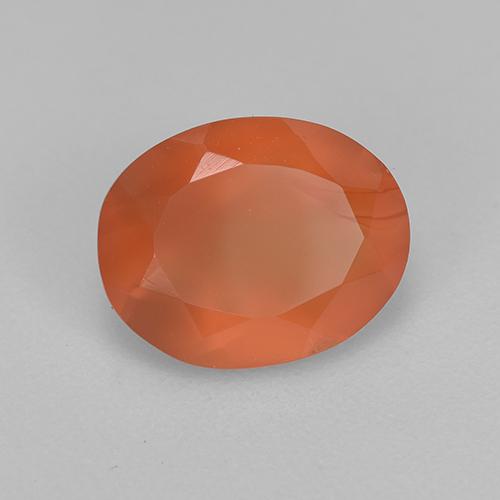 Cornaline orange naturelle coupe ovale, 1,51 ct, translucide