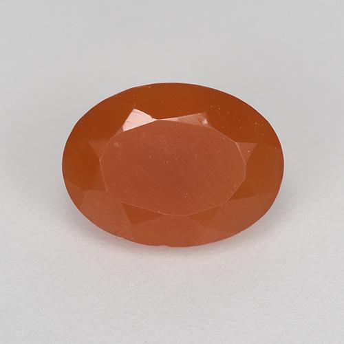 Cornaline rouge-orange naturelle coupe ovale, 1,10 ct, translucide