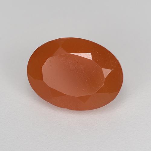 Cornaline rouge-orange naturelle coupe ovale, 1,10 ct, translucide