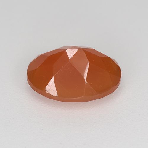 Cornaline rouge-orange naturelle coupe ovale, 1,10 ct, translucide