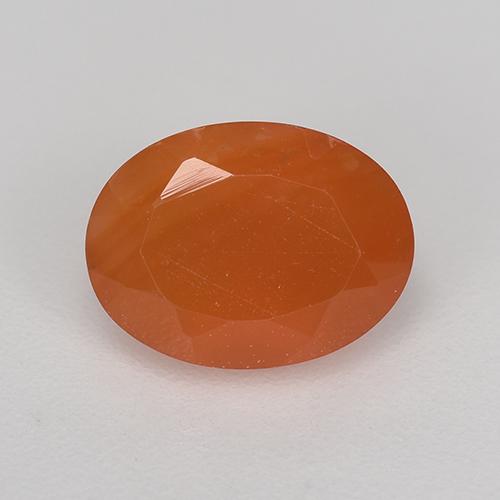 Cornaline rouge moyen naturelle coupe ovale, 1,26 ct, translucide