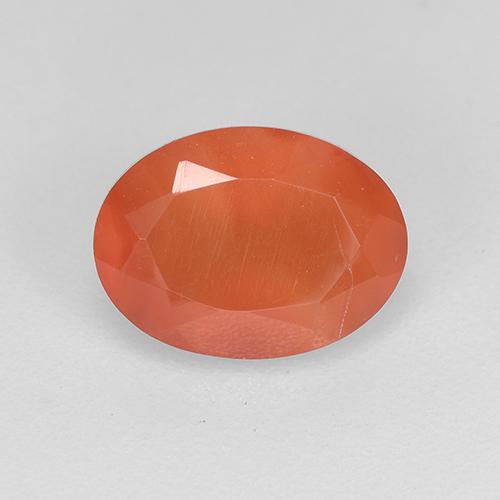 Cornaline orange naturelle coupe ovale, 1,05 ct, translucide