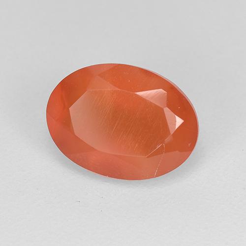Cornaline orange naturelle coupe ovale, 1,05 ct, translucide