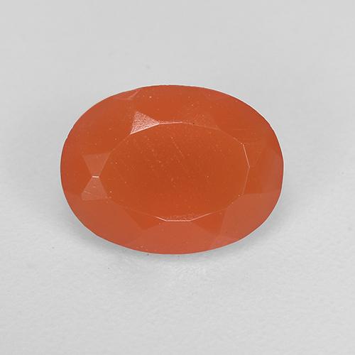 Cornaline Orange intense naturelle Coupe ovale, 0.90 ct, Translucide