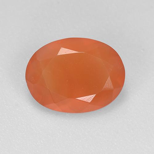 Cornaline Orange rougeâtre naturelle Coupe ovale, 0.96 ct, Translucide