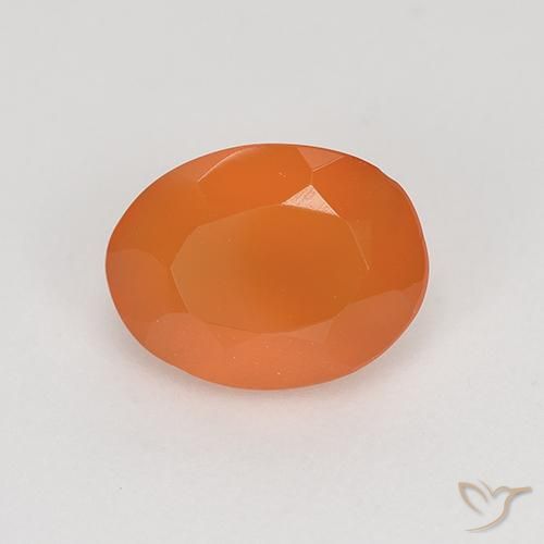 Cornaline Orange abricot chaud naturelle Coupe ovale, 1.03 ct, Translucide