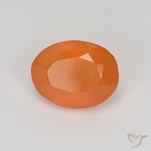 Cornaline Orange abricot chaud naturelle Coupe ovale, 1.03 ct, Translucide