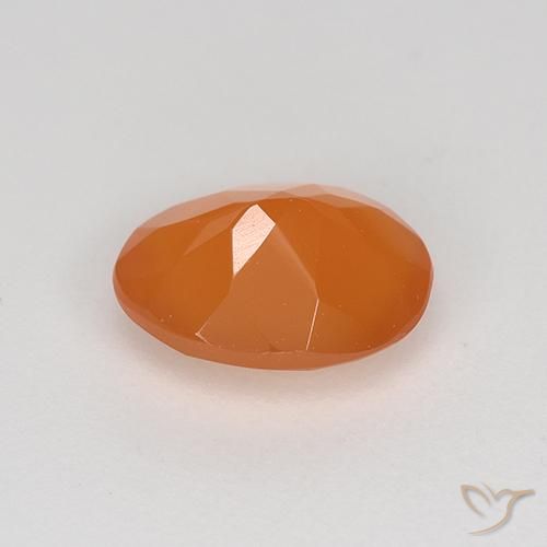 Cornaline Orange abricot chaud naturelle Coupe ovale, 1.03 ct, Translucide