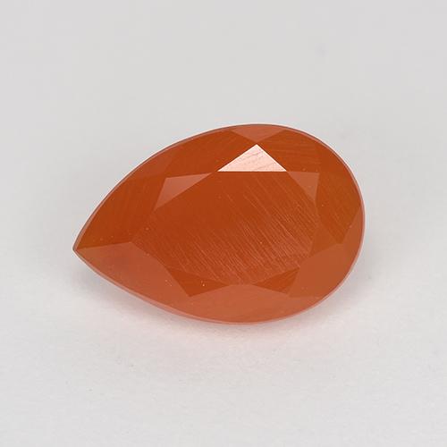 Cornaline orange naturelle en forme de poire, 1,27 ct, translucide