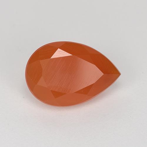 Cornaline orange naturelle en forme de poire, 1,27 ct, translucide
