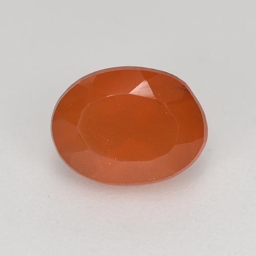 Cornaline Orange intense naturelle ovale, 1.07 ct, Translucide