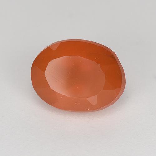 Cornaline Orange intense naturelle ovale, 1.07 ct, Translucide