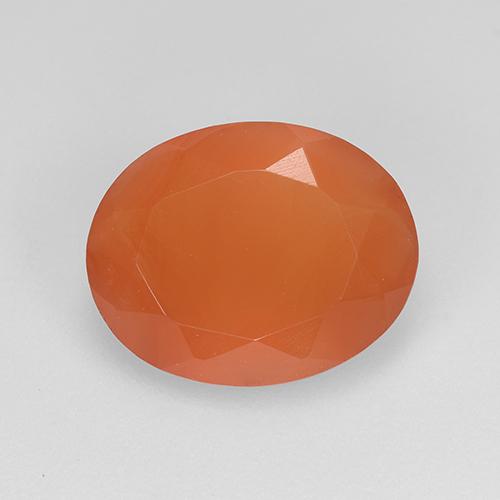 Cornaline orange naturelle coupe ovale, 1,93 ct, translucide