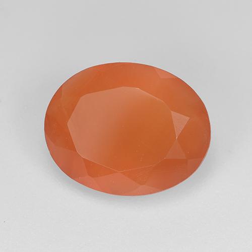 Cornaline orange naturelle coupe ovale, 1,93 ct, translucide