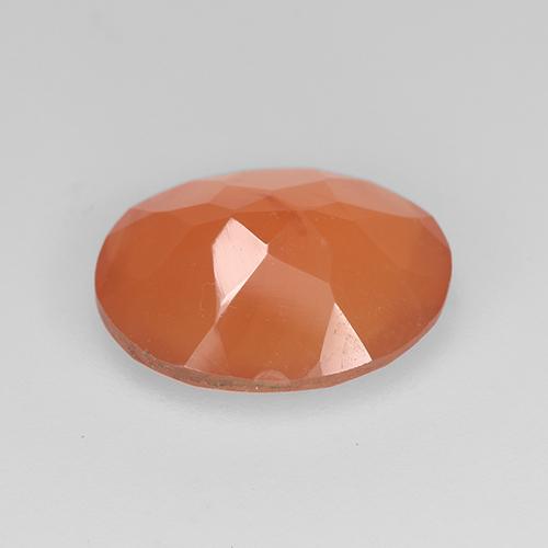 Cornaline orange naturelle coupe ovale, 1,93 ct, translucide
