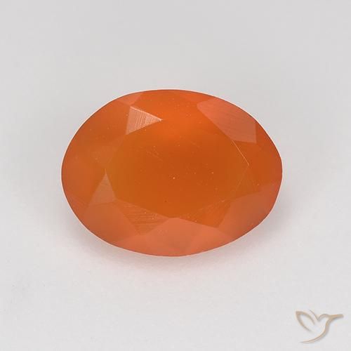Cornaline orange moyen naturelle coupe ovale, 0,86 ct, translucide
