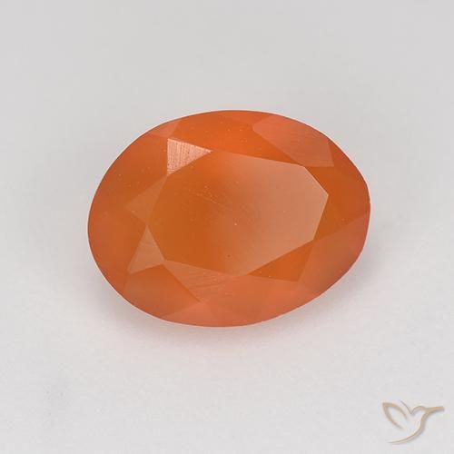 Cornaline orange moyen naturelle coupe ovale, 0,86 ct, translucide