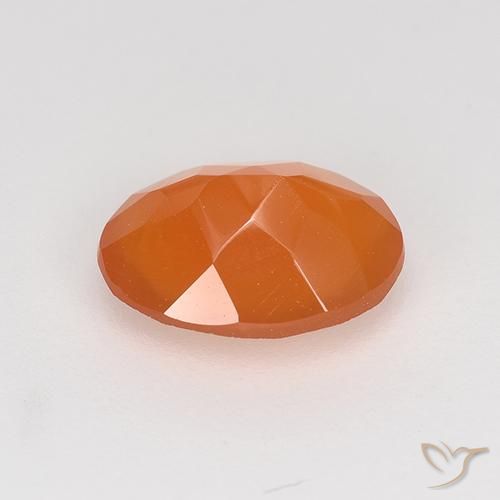 Cornaline orange moyen naturelle coupe ovale, 0,86 ct, translucide