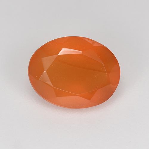 Cornaline Orange rougeâtre naturelle Coupe ovale, 0.96 ct, Translucide