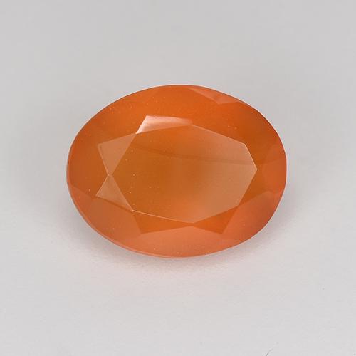 Cornaline Orange rougeâtre naturelle Coupe ovale, 0.96 ct, Translucide