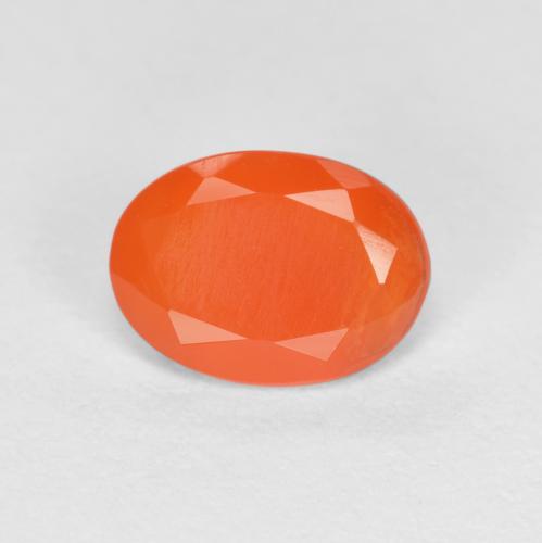 Cornaline orange naturelle coupe ovale, 0,62 ct, translucide