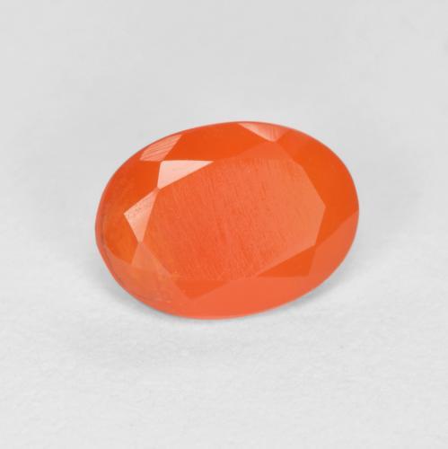 Cornaline orange naturelle coupe ovale, 0,62 ct, translucide