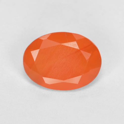 Cornaline Orange feu naturelle Coupe ovale, 0.70 ct, Translucide