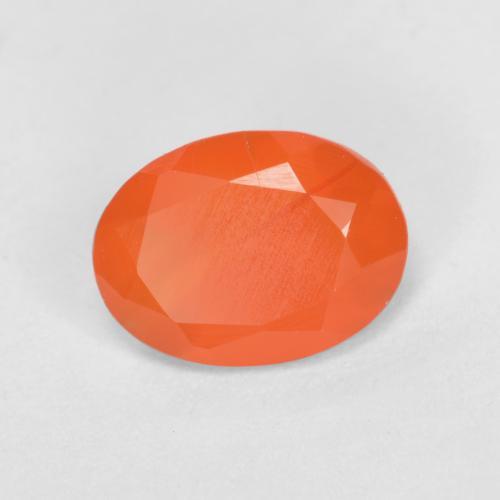 Cornaline Orange feu naturelle Coupe ovale, 0.70 ct, Translucide