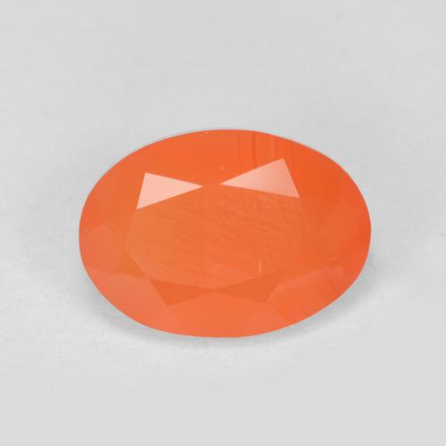 Cornaline Orange rougeâtre naturelle Coupe ovale, 0.79 ct, Translucide