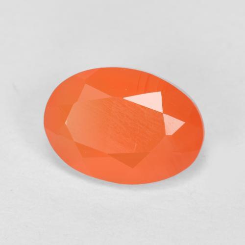 Cornaline Orange rougeâtre naturelle Coupe ovale, 0.79 ct, Translucide