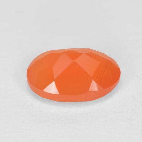 Cornaline Orange rougeâtre naturelle Coupe ovale, 0.79 ct, Translucide