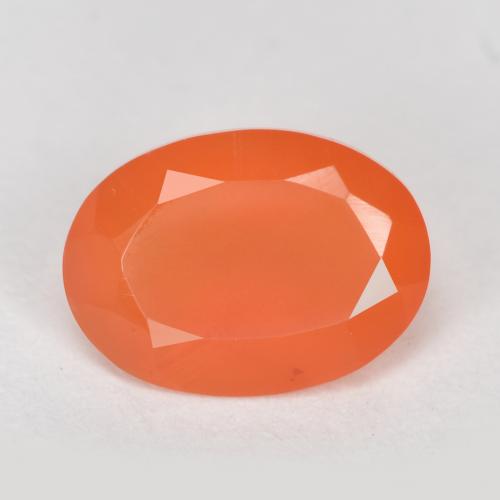 Cornaline orange vif naturelle coupe ovale, 0,72 ct, translucide