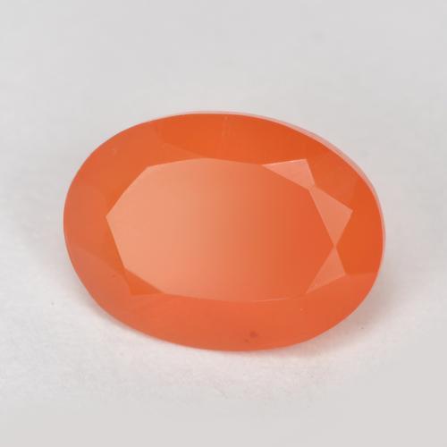 Cornaline orange vif naturelle coupe ovale, 0,72 ct, translucide