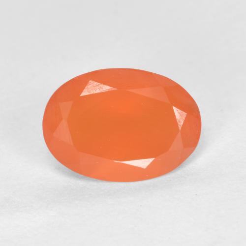 Cornaline orange moyen naturelle coupe ovale, 0,72 ct, translucide
