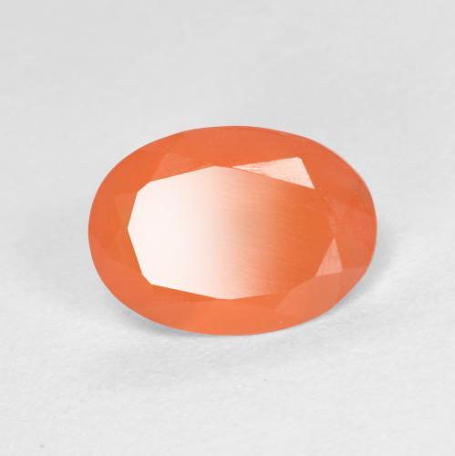 Cornaline orange moyen naturelle coupe ovale, 0,72 ct, translucide