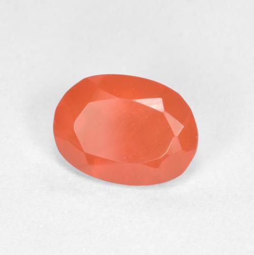 Cornaline Orange feu naturelle Coupe ovale, 0.60 ct, Translucide