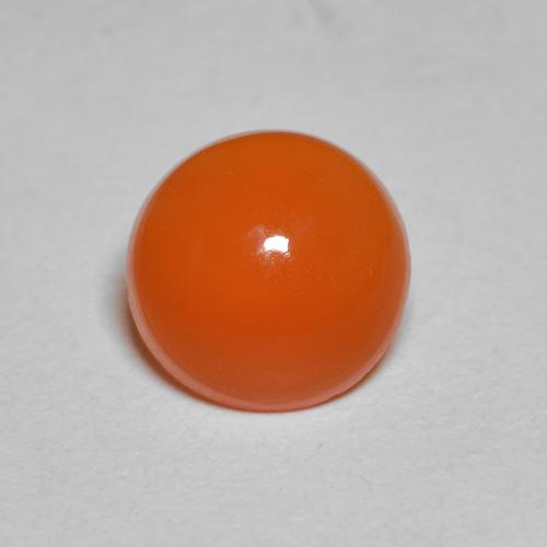 Cornaline Orange rouge foncé naturelle Coupe roude, 1.55 ct, Translucide
