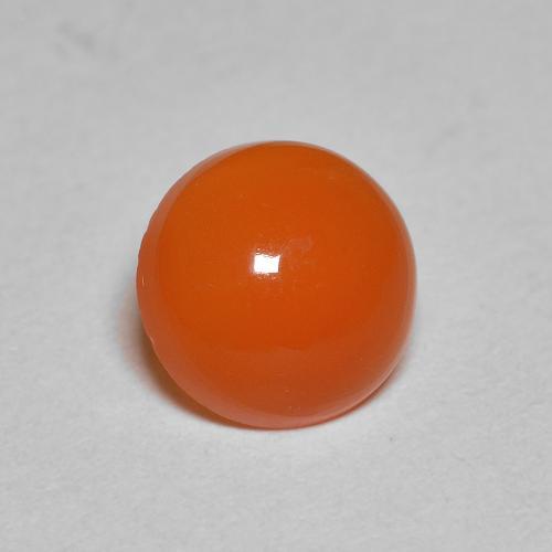 Cornaline Orange rouge foncé naturelle Coupe roude, 1.55 ct, Translucide