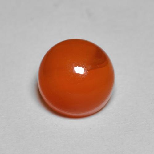 Cornaline orange naturelle coupe roude, 2,38 ct, translucide