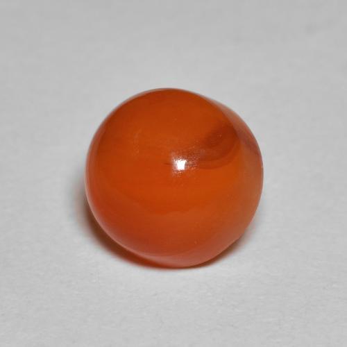 Cornaline orange naturelle coupe roude, 2,38 ct, translucide