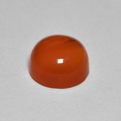 Cornaline orange naturelle coupe roude, 2,38 ct, translucide