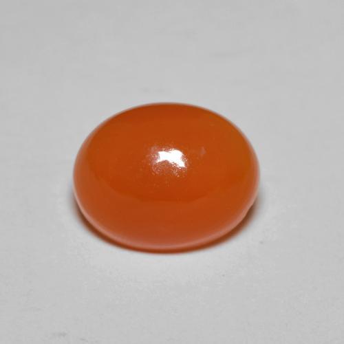 Cornaline orange naturelle coupe ovale, 2,14 ct, translucide