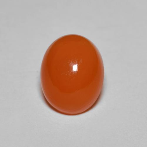 Cornaline orange naturelle coupe ovale, 2,14 ct, translucide